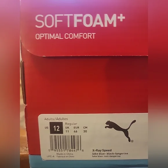 New Puma X-Ray Speed Lace Up Shoes lake blue, black, tangerine Men’s size 12 - Picture 7 of 8